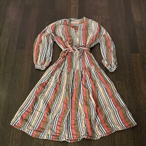 Ulla Johnson Multicolor Striped Long Sleeve Dress